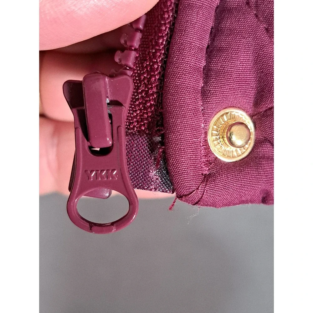 OshKosh Bgosh Toddler Girls Burgundy Quilted Puffer Jacket Leopard Hood 12M